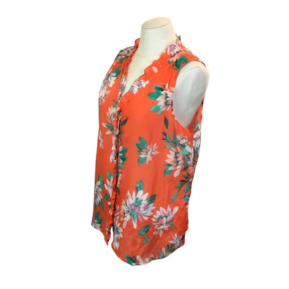 Tommy Bahama Womens Large Top Floral Sleeveless Button-Down Top 70% Cotton 30% S - Picture 4 of 6